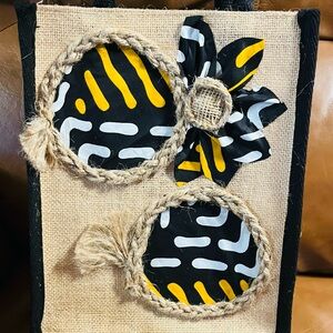 Black and Yellow Patterned Tote Bag